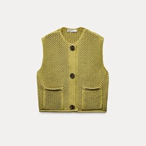 Zara Lime Green Chunky Knit Vest